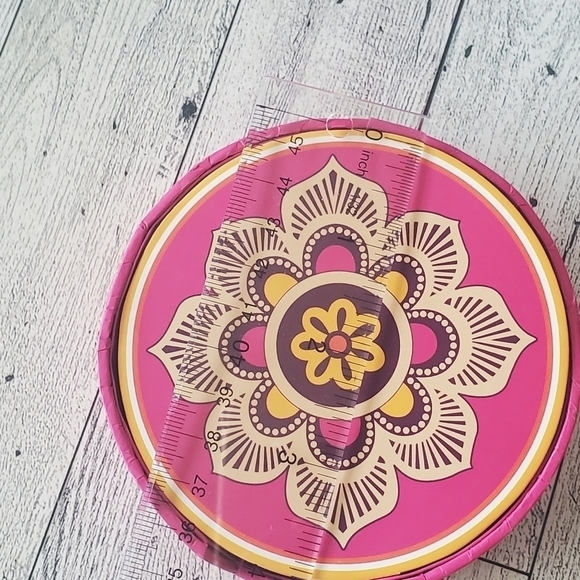 Vera Bradley Coaster Set Cardboard 7 Pink/Yellow. - Picture 10 of 10